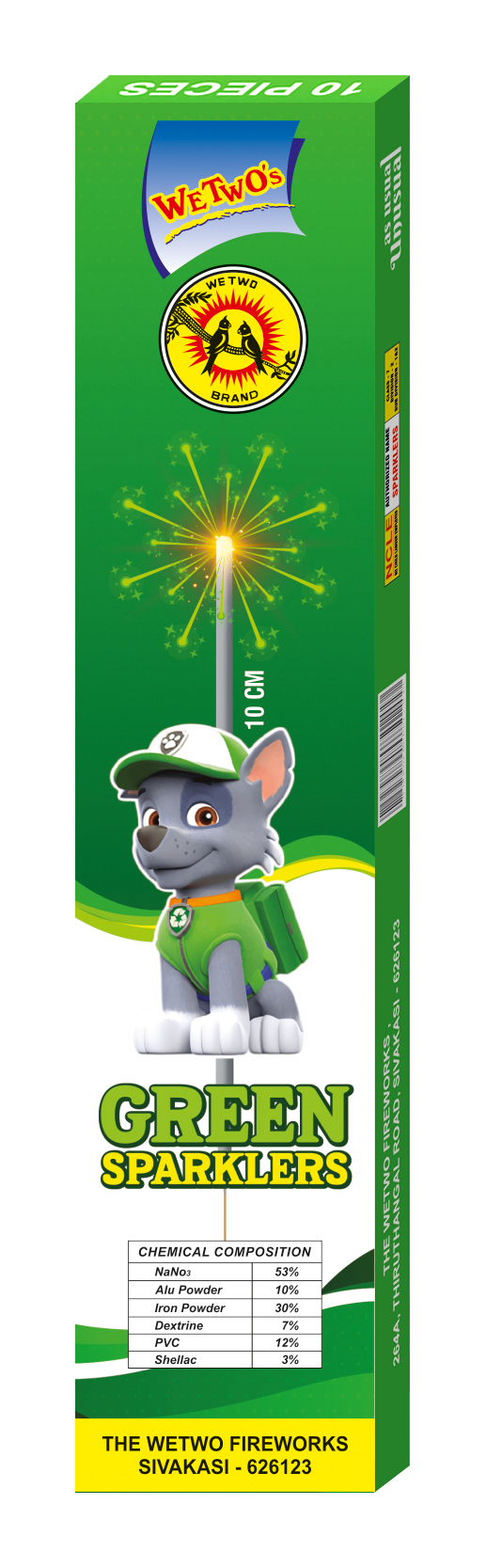10 CM Green Sparklers